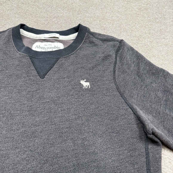 Vintage Abercrombie & Fitch Sweatshirt Mens Size M Medium Gray Pullover - Picture 4 of 9